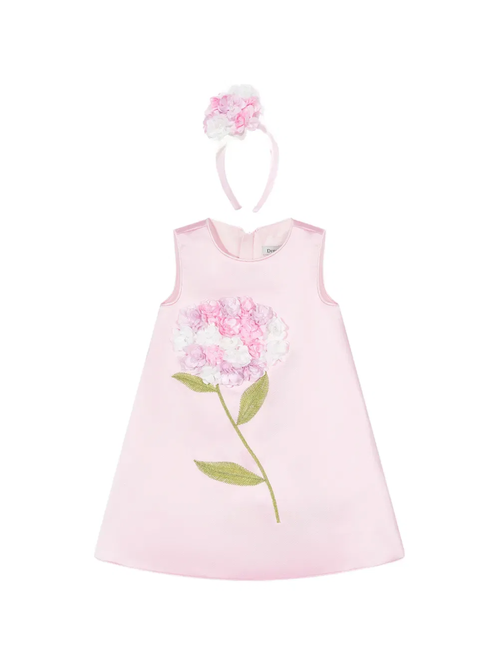 Комплект платья с цветочной аппликацией Dress & Fleur, розовый