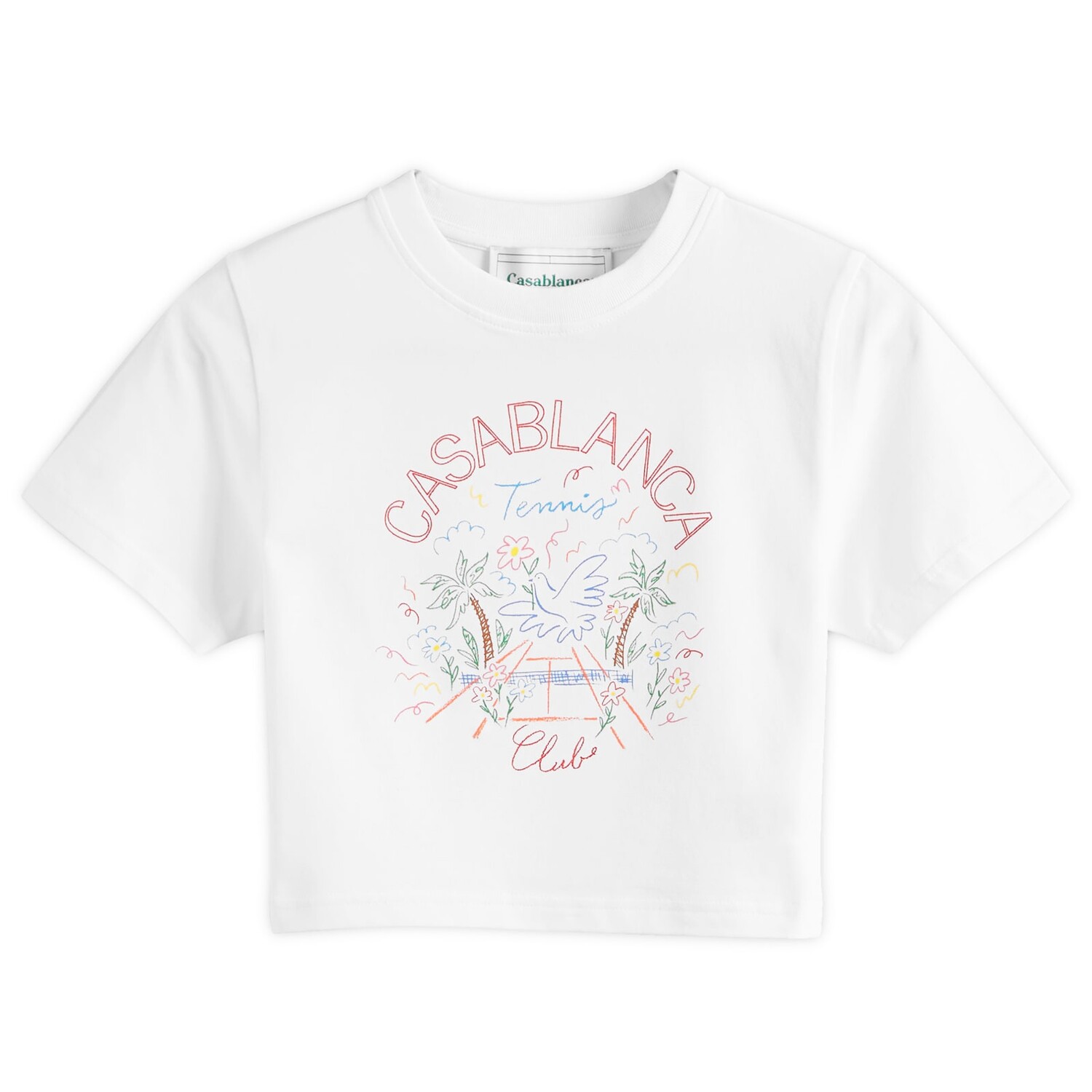 

Футболка Casablanca Crayon Tennis Club Baby T-Shirt, белый