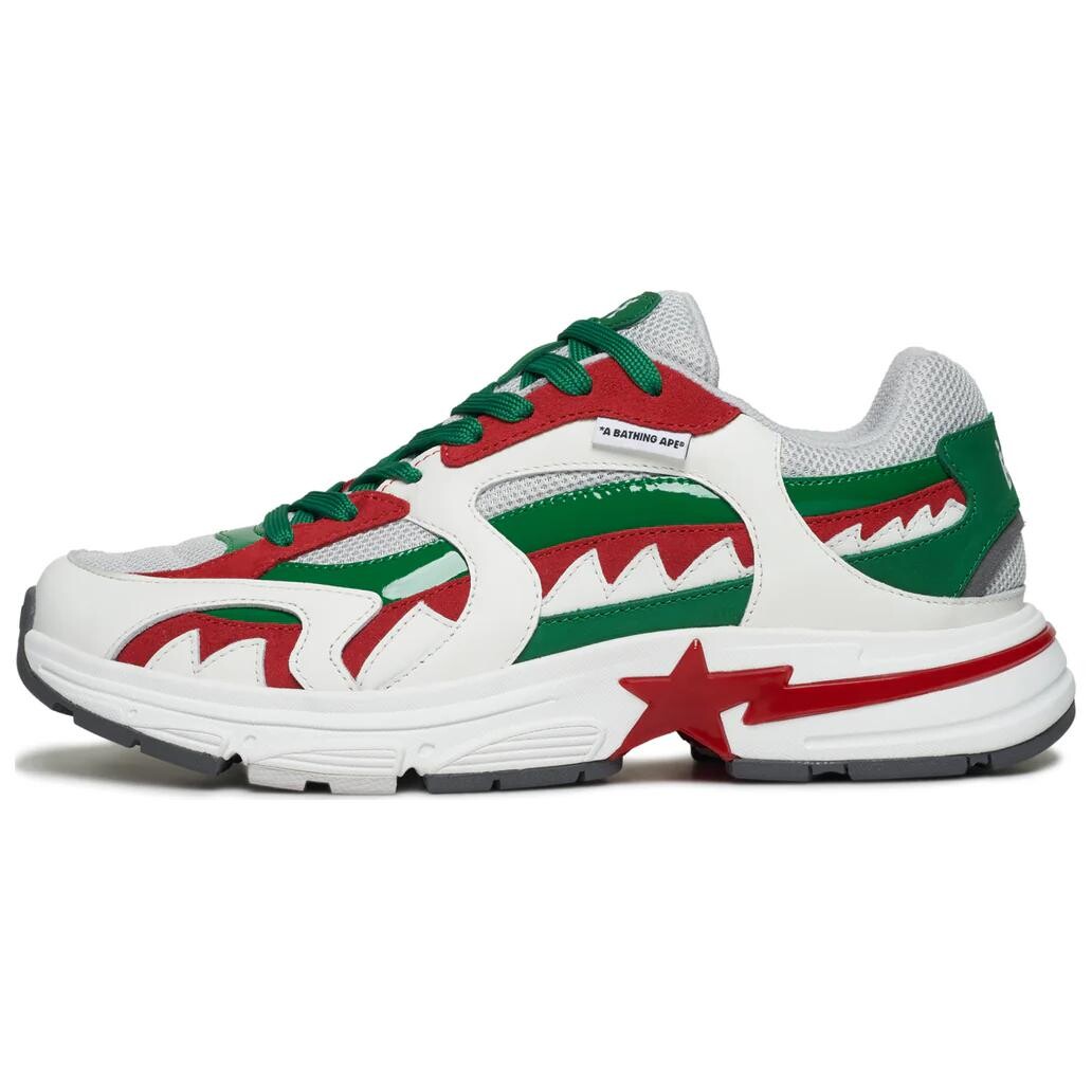 

Кроссовки мужские Lifestyle Shoes Men Low-Top A Bathing Ape, белый/зеленый
