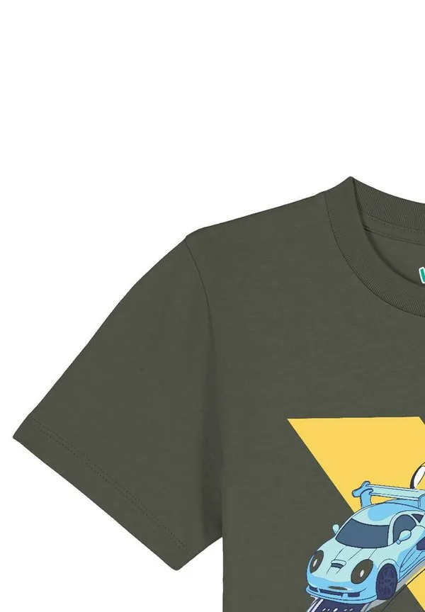 Футболка с принтом гоночного автомобиля Watapparel, Khaki — фото 4