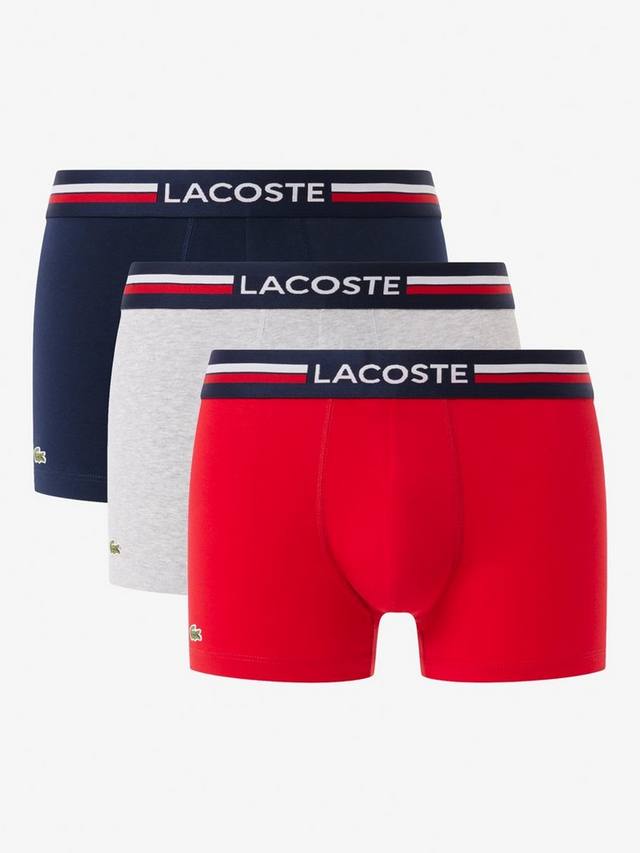 

Хлопчатобумажные эластичные плавки с поясом в полоску Lacoste, красный