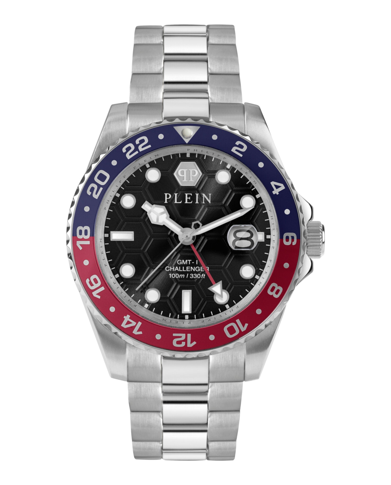 

Часы GMT-I Challenger PHILIPP PLEIN, цвет silver/stainless steel/black