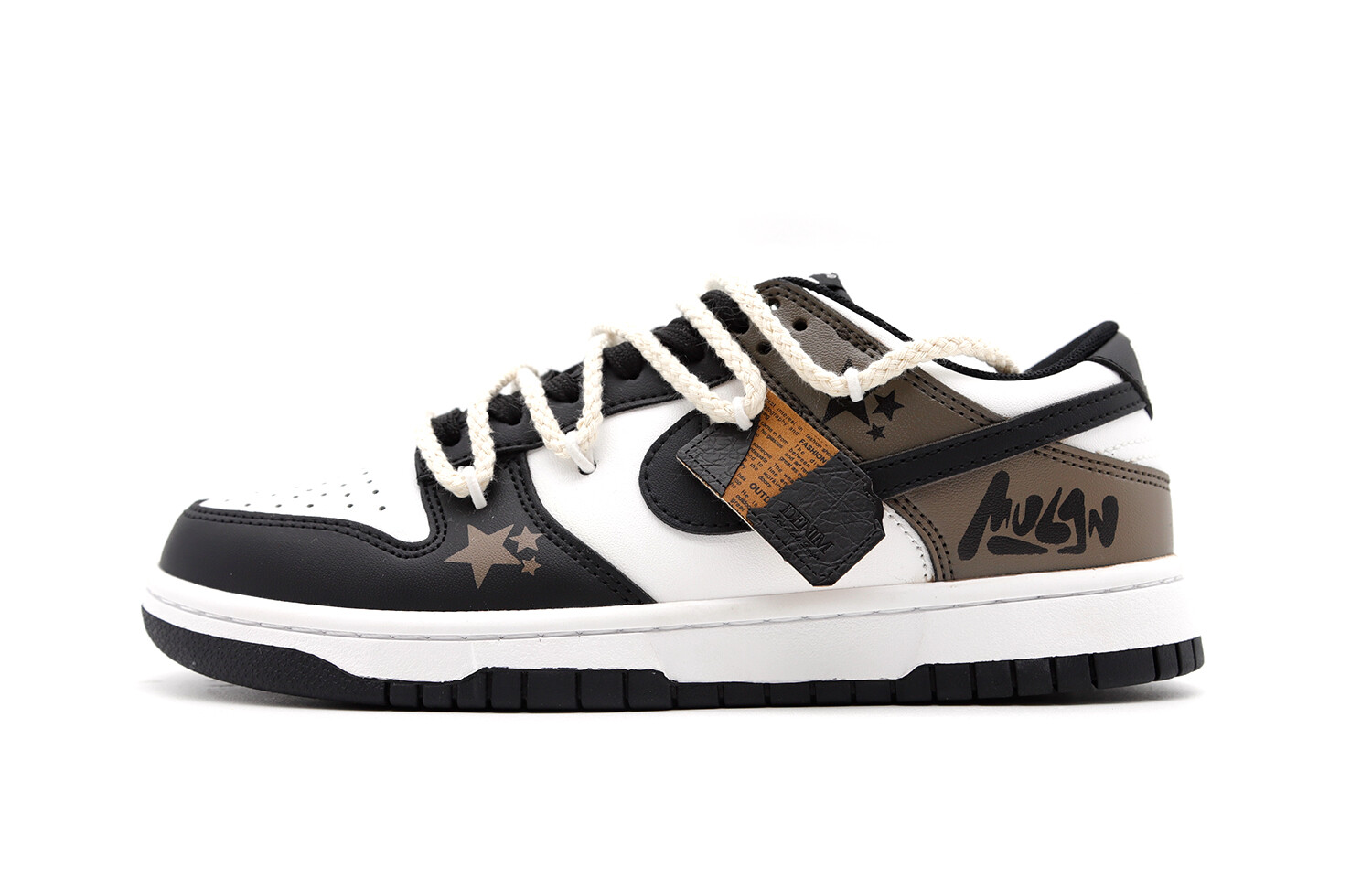 

Кроссовки Nike Dunk Skateboarding Shoes Women's Low-top Black/white/brown, черный