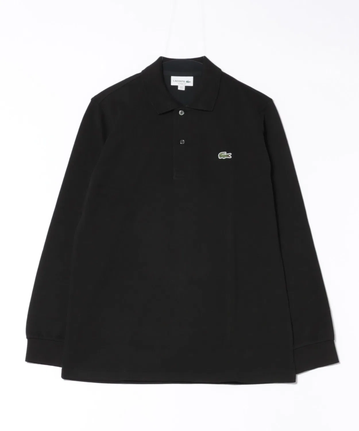 Поло Lacoste классическое длинный рукав черный