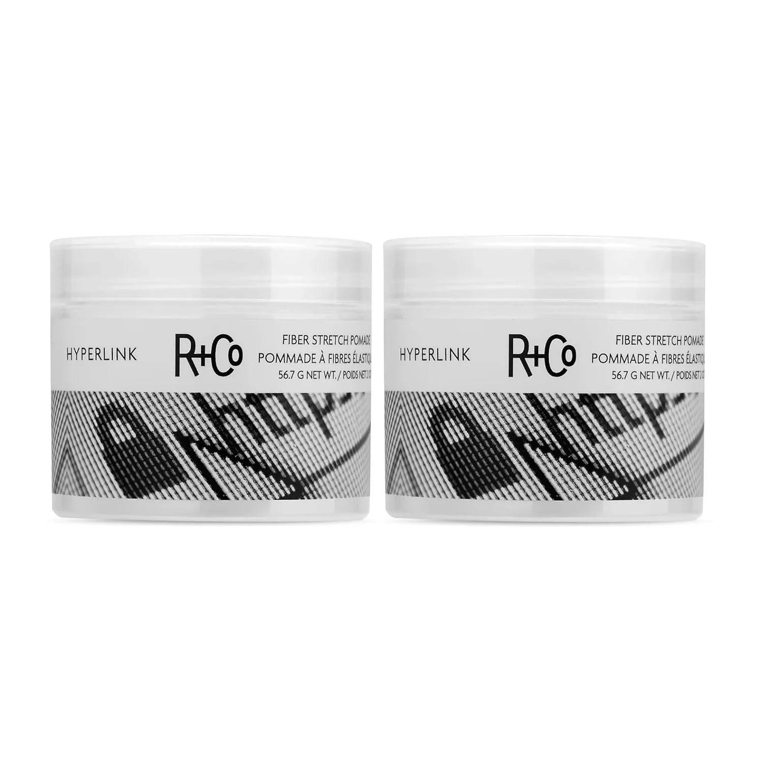 Помада для волос R+Co Hyperlink Fiber Stretch Pomade | Невесомый объем + Гибкая фиксация + Блеск | Веганский продукт + Не тестируется на животных | 57 г 113.40 г (2 шт.)