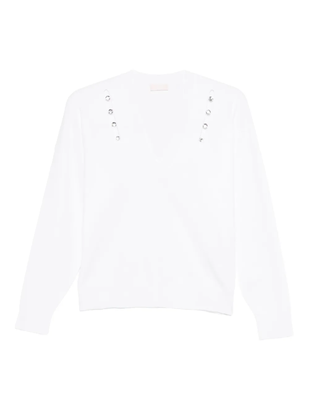 

Футболка с украшениями и V-образным вырезом Liu Jo, белый