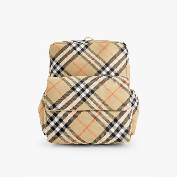 

Тканый рюкзак с принтом в клетку Burberry, желтый