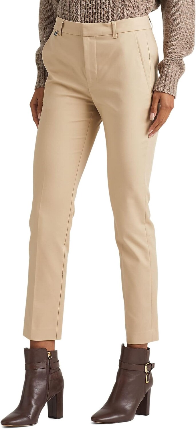 

Брюки LAUREN Ralph Lauren Petite Stretch-Cotton Blend Pants, цвет Birch Tan