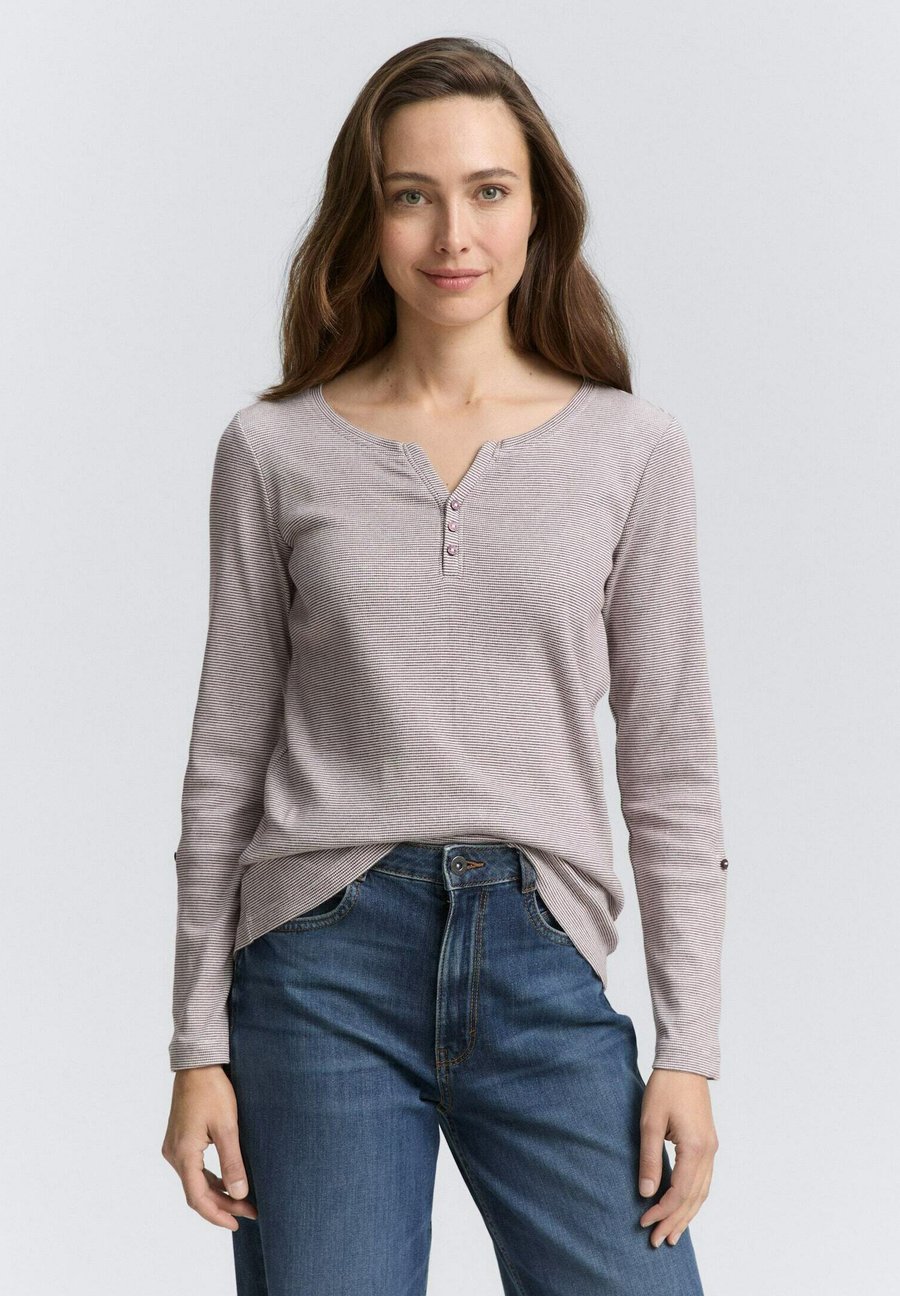 

Топ TOM TAILOR HENLEY, Red/Off White Small Stripe/Mottled Red