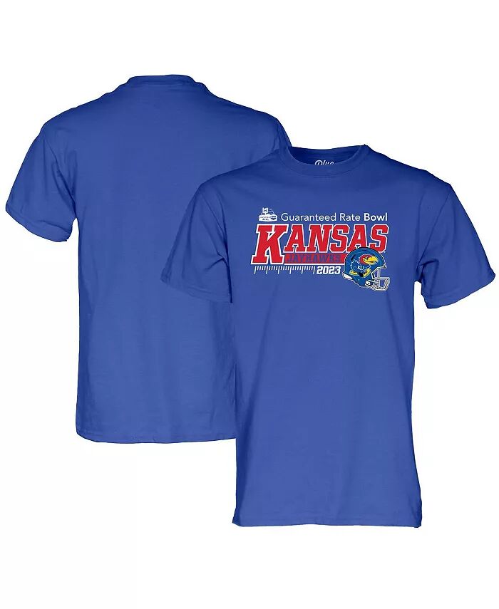 

Мужская и женская футболка Royal Kansas Jayhawks 2023 Guaranteed Rate Bowl Blue 84