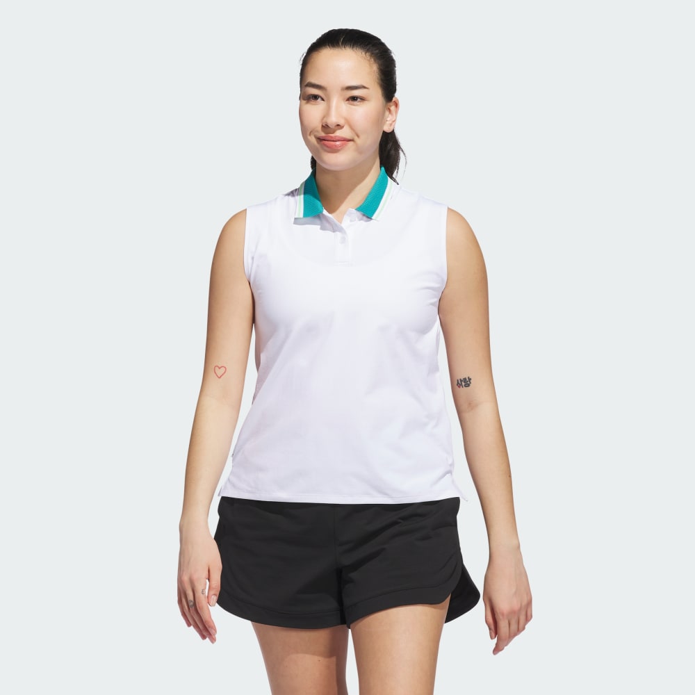 

Спортивный топ Adidas Beyond Twistknit Polo Shirt, цвет White/Pure Teal