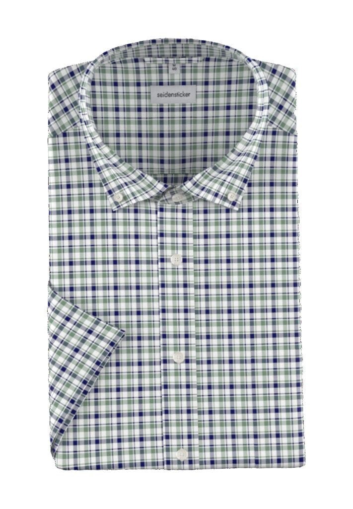 

Рубашка деловая, стандартного кроя, короткие рукава, воротник на пуговицах, мужская seidensticker, цвет Gruen