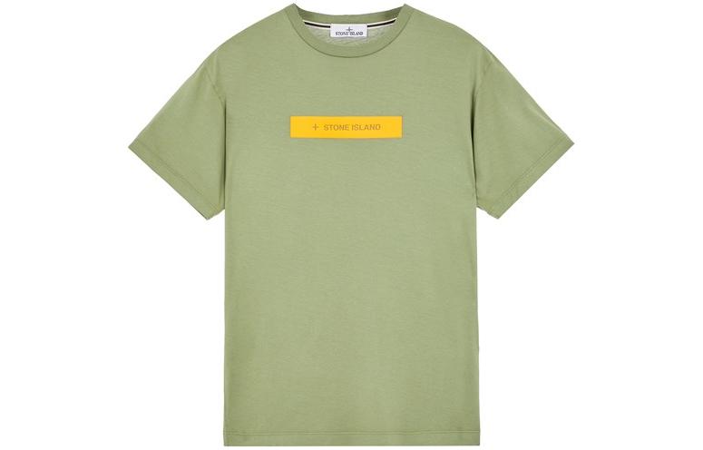

STONE ISLAND Футболка унисекс серо-зеленые