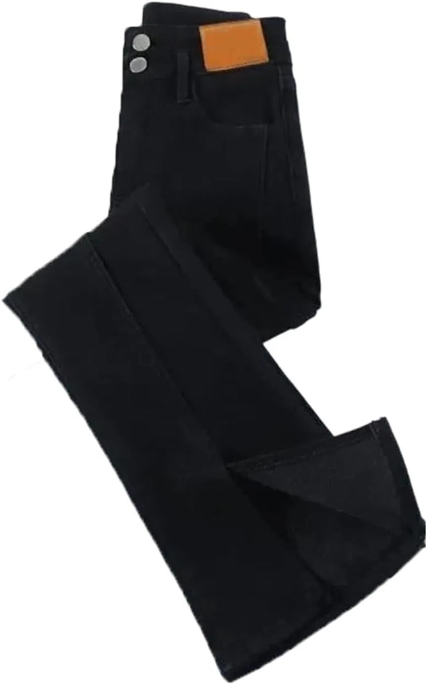 Джинсы для женщин с флисом, Black