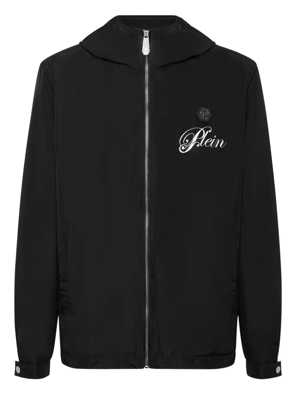 

Ветровка с капюшоном и логотипом Philipp Plein, черный