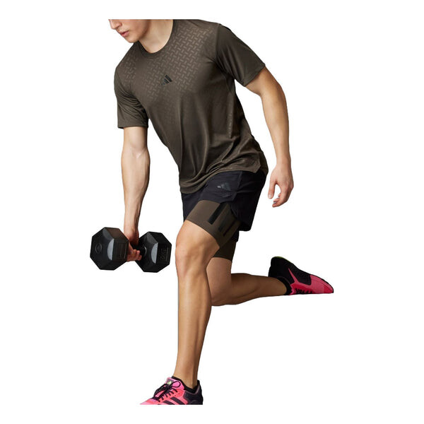 

Футболка power workout t-shirt 'shadow olive' Adidas, мультиколор
