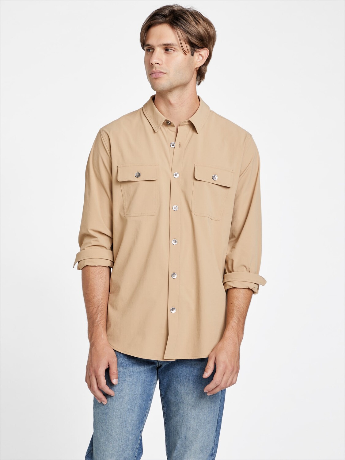 

Рубашка Millie с длинными рукавами Guess Factory, цвет Toasted Taupe