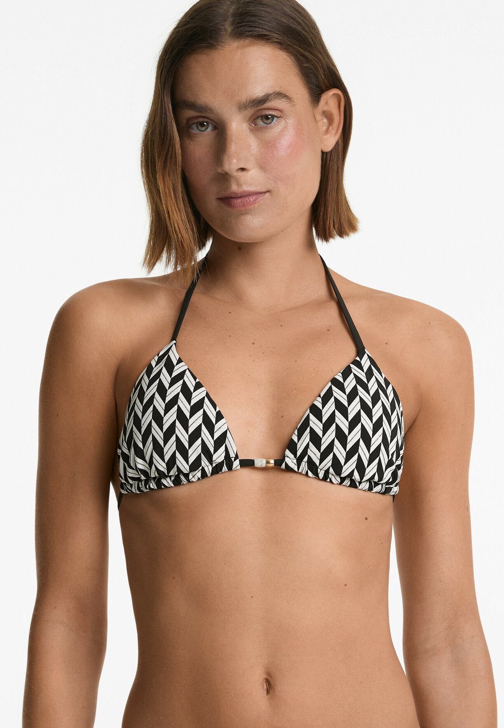 

Верх бикини ZIGZAG JACQUARD TRIANGLE OYSHO, черный