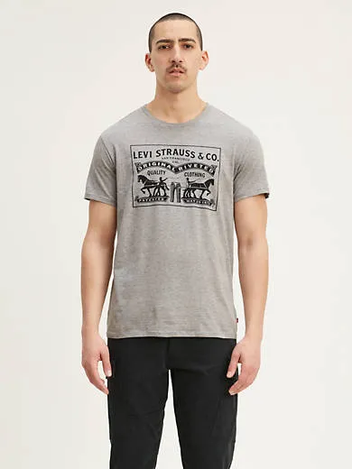 

Футболка с изображением двух лошадей Levi's, цвет 2 Horse Pull Heather Grey