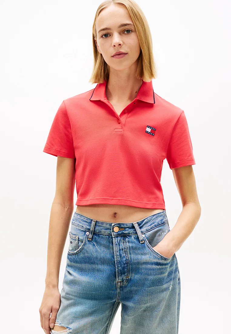 Поло с коротким рукавом, с нашивкой, Tommy Jeans Tommy Hilfiger, мультиколор