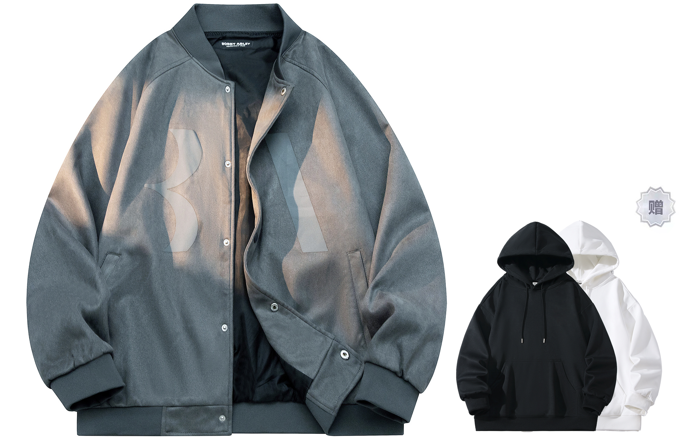 

BOBBY ABLEY Куртка Unisex, Gray (Comes with Brand Sweatshirt)