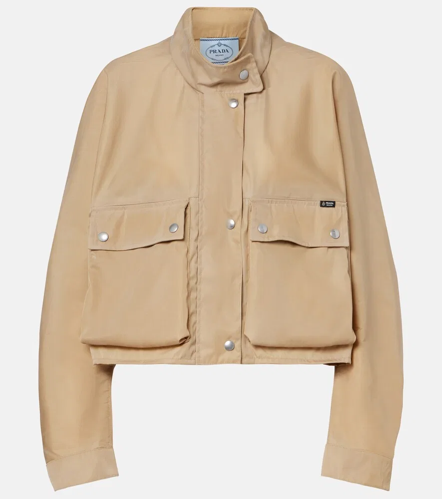 Укороченная куртка Re-Nylon Prada, бежевый