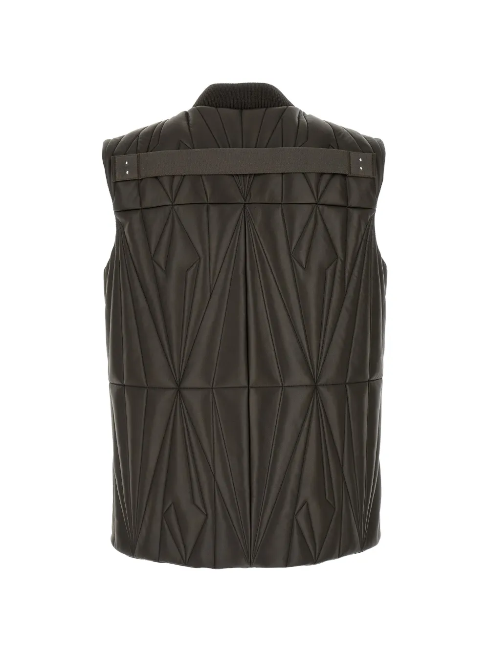 Стеганый кожаный жилет X Moncler Rick Owens, черный — фото 2