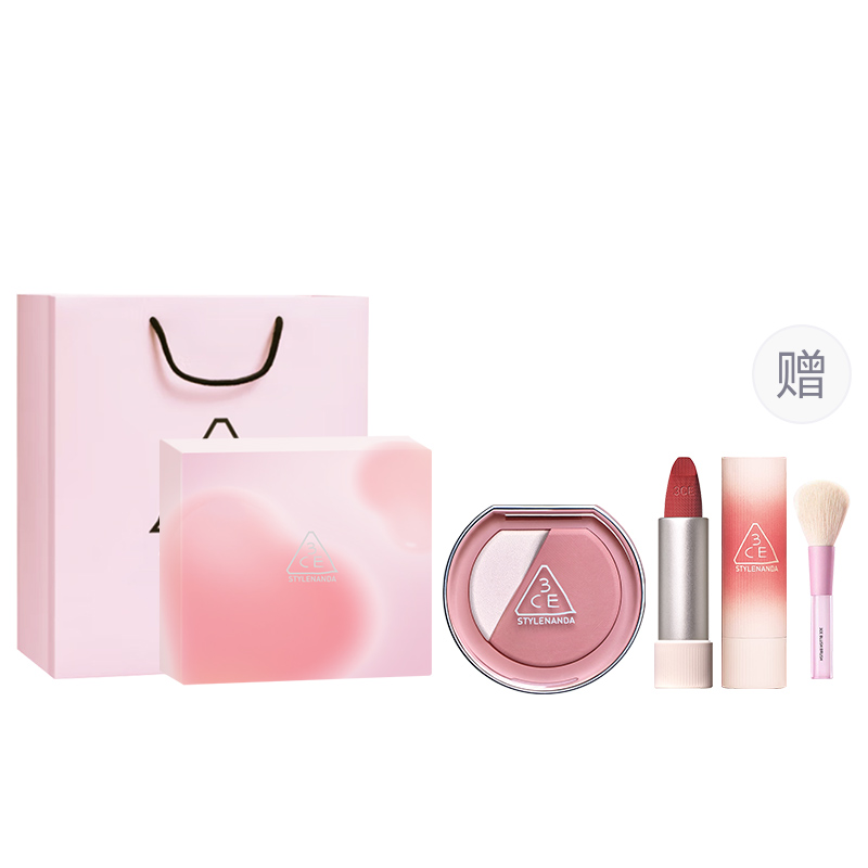 

Безупречная палетка румян матовый 2 в 1 хайлайтер и пуф длительного действия коррекция тона кожи натуральный набор в подарочной упаковке 3CE