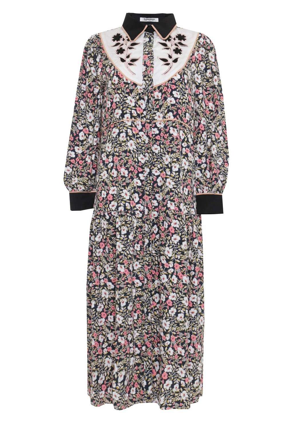 

Платье-рубашка Folk Glamorous, цвет navy folk floral black