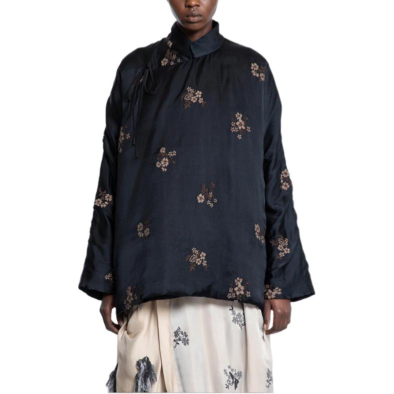 

Куртка оверсайз с цветочным принтом UMA WANG, черный коричневый