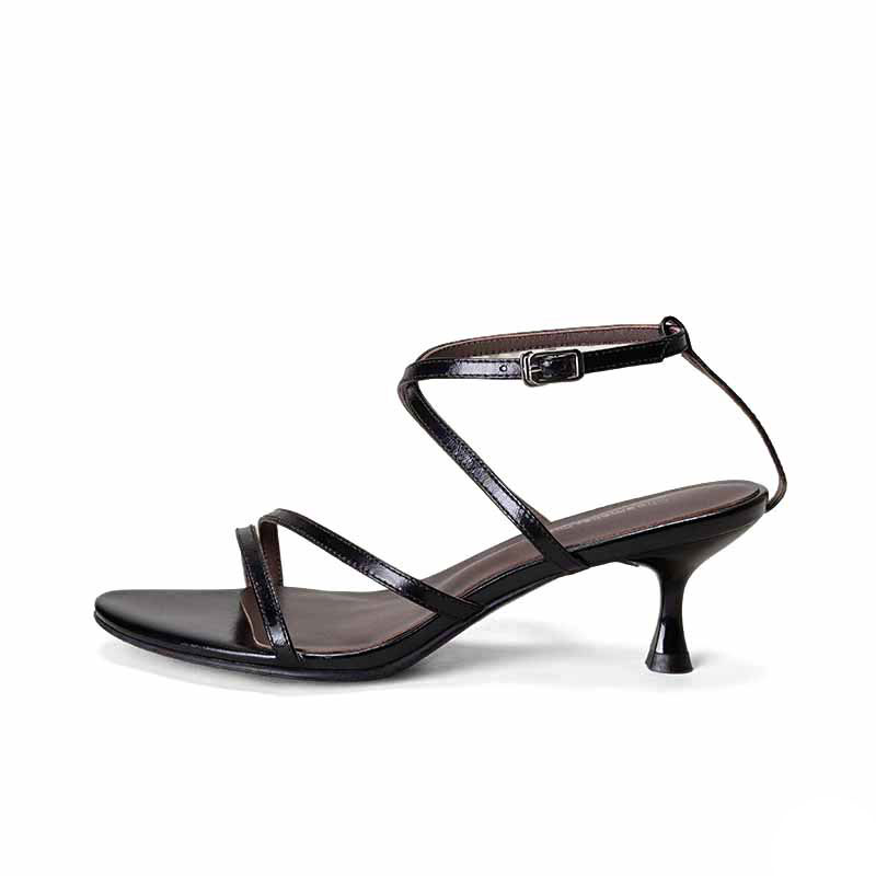 SHOEMAKER QUEEN Женские сандалии на одной застежке черные, цвет Black