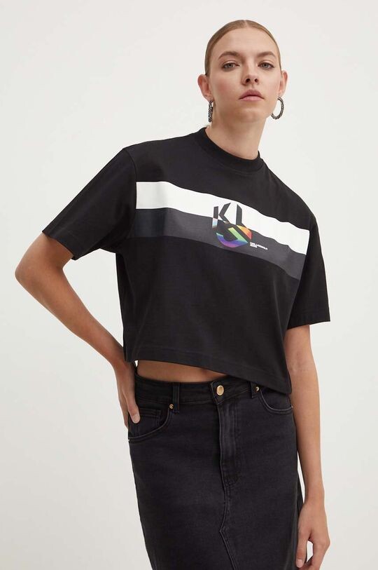 

Хлопковая футболка Karl Lagerfeld Jeans, черный