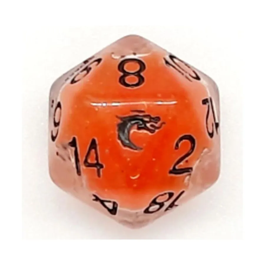 

d20 — оранжевый металлик, Liquid Infused Dice