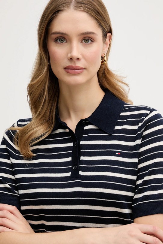 Свитер из шерстяной смеси Tommy Hilfiger, темно-синий — фото 4