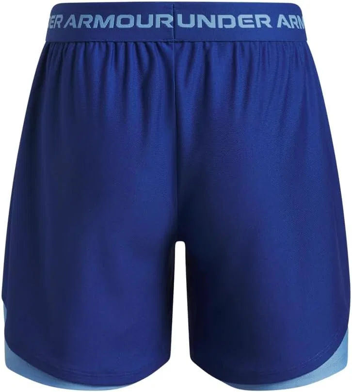 Шорты Under Armour Girls' Tech Play Up 5 Inch Shorts, (432) Tech Blue/Horizon Blue/Horizon Blue — фото 2