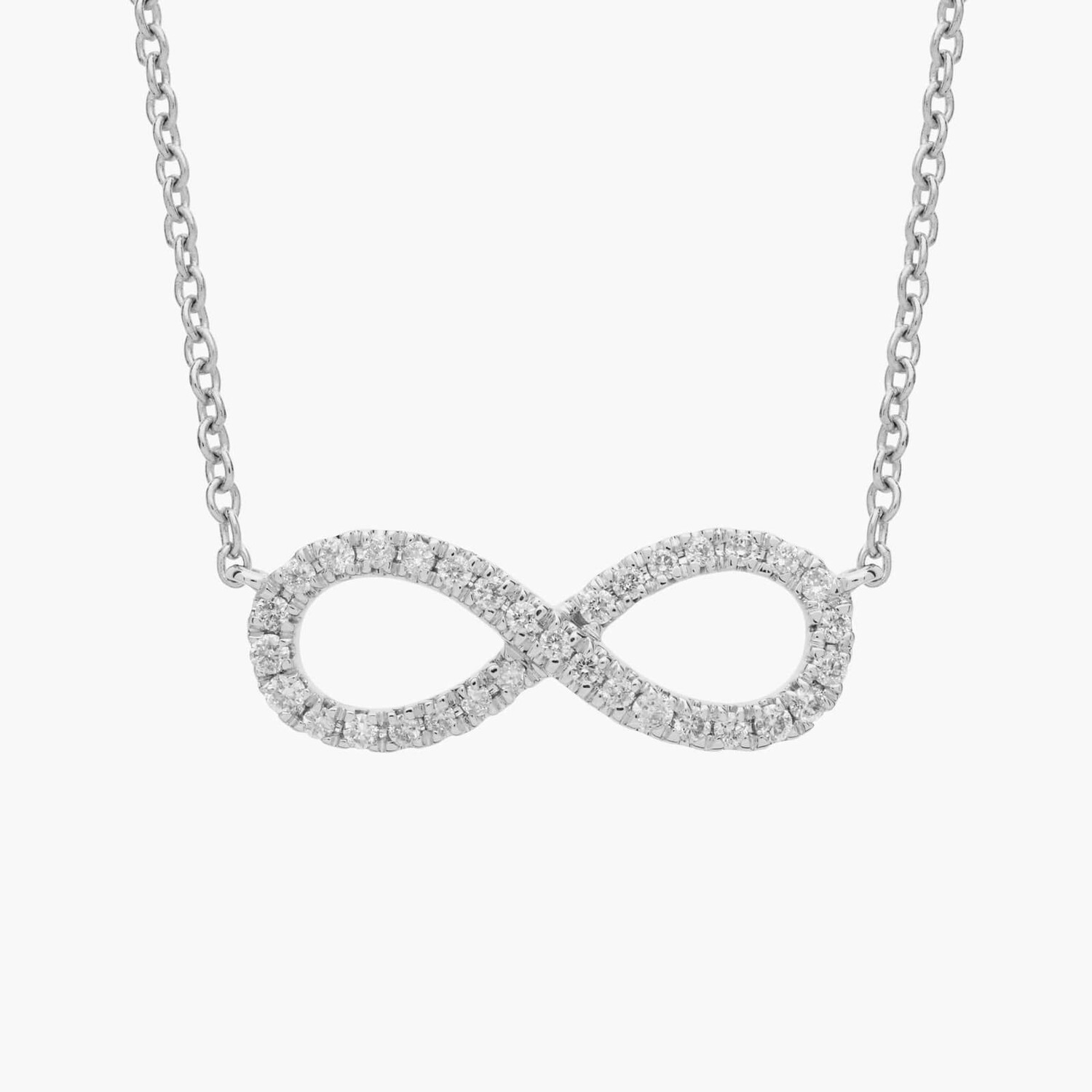 

Мини-бриллиантовое колье Infinity из 14-каратного белого золота Blue Nile
