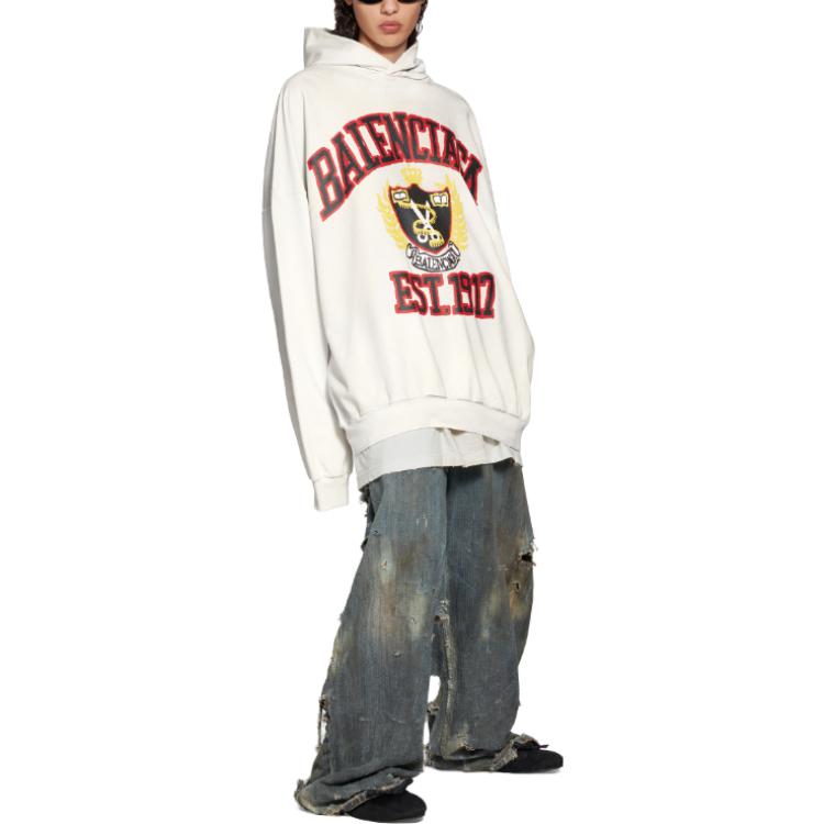 Худи Balenciaga DIY College Hoodie 'White', белый — фото 3