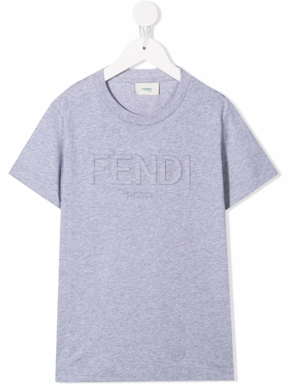 

Футболка с тисненым логотипом FENDI KIDS, серый