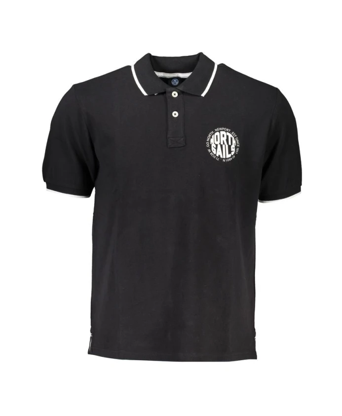 

Черная хлопковая рубашка-поло с принтом North Sails, черный