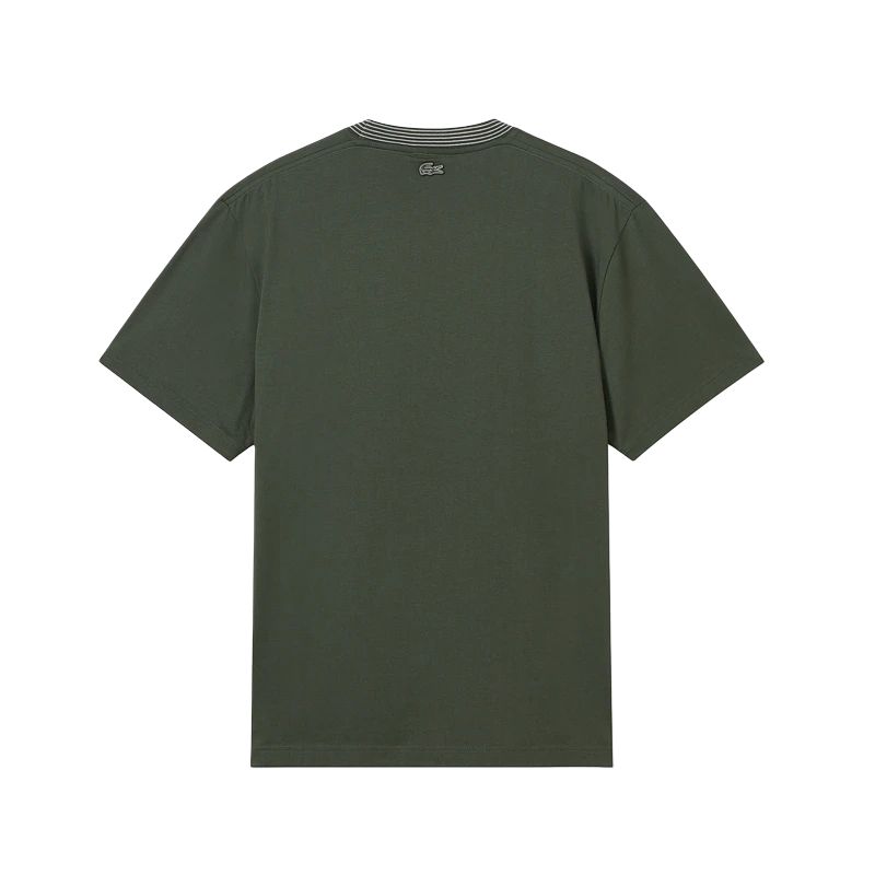 Футболка Lacoste, хлопковая, с вышивкой, черный — фото 3