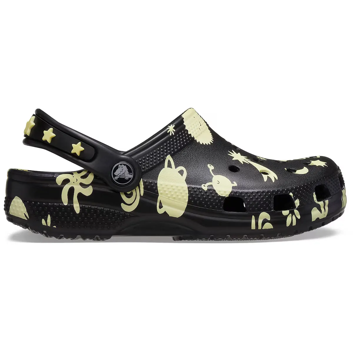 

Классические светящиеся космические сабо K Crocs Детские сабо, чёрный