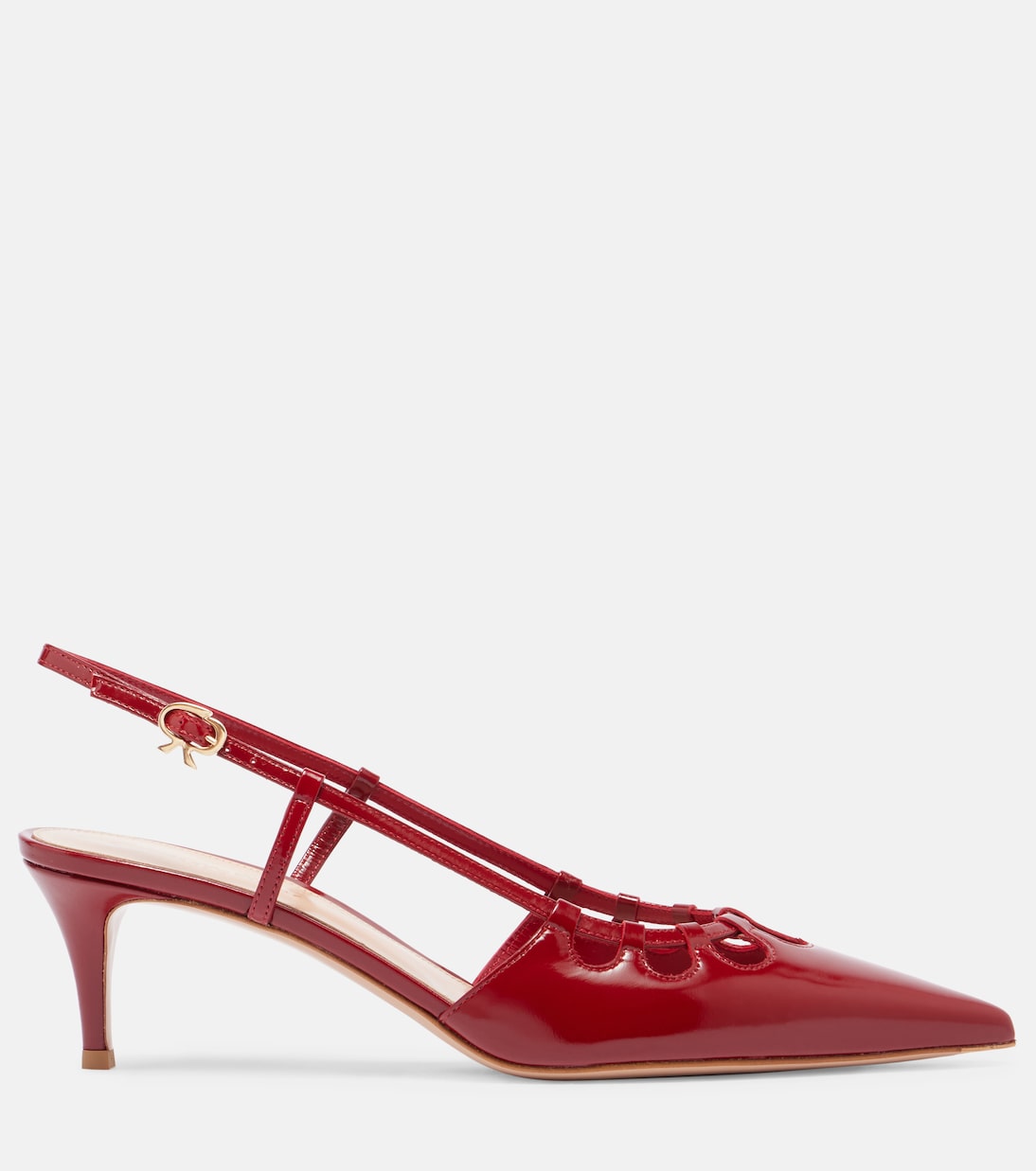 Туфли-лодочки Eloise 55 из лакированной кожи с открытой пяткой Gianvito Rossi, Rouge — фото 4