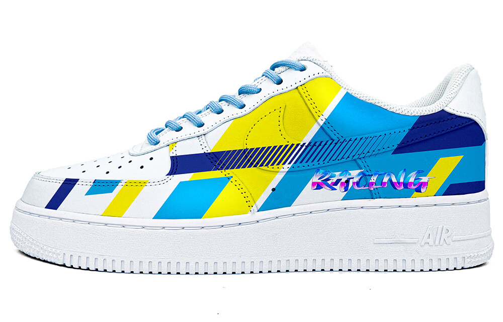 

Кроссовки Nike Air Force 1 Skateboarding Shoes Men Low-top Yellow/blue, синий