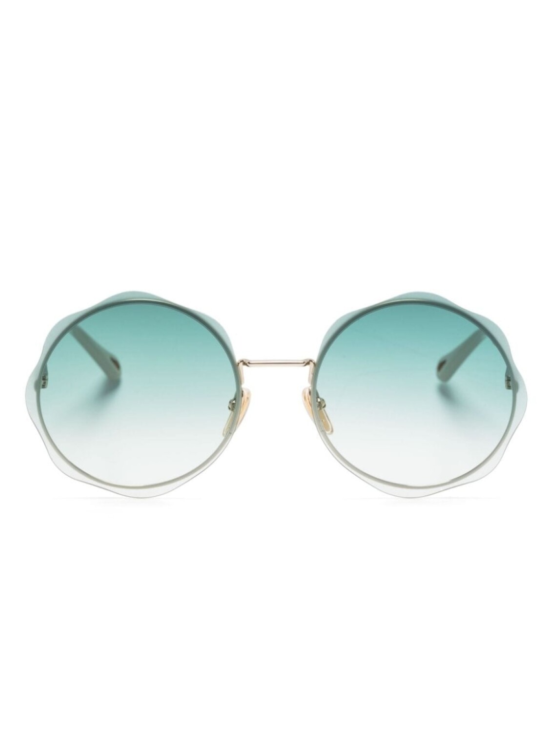 

Chloé Eyewear солнцезащитные очки Honoré в круглой оправе с фестонами, золотистый