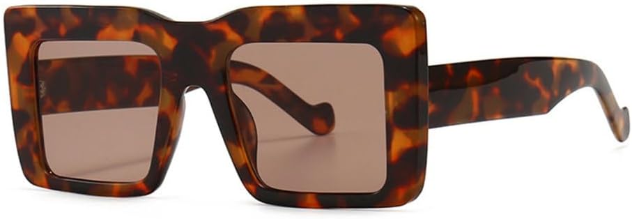 

Женские солнцезащитные очки с квадратной оправой и плоским верхом, винтажные, с серыми линзами, мужские, в стиле ретро, ​​с защитой от УФ-излучения UV400. 2027 MTZJH, Leopard Light Tea