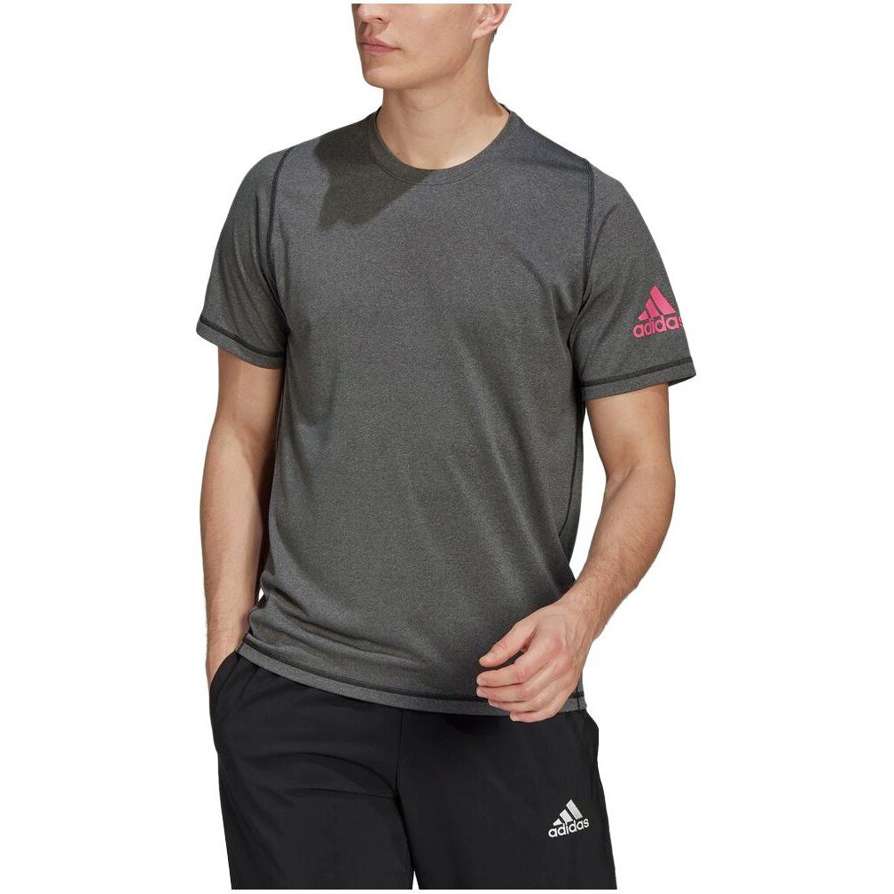 Футболка мужская металлик черный порошок Adidas, черный — фото 3