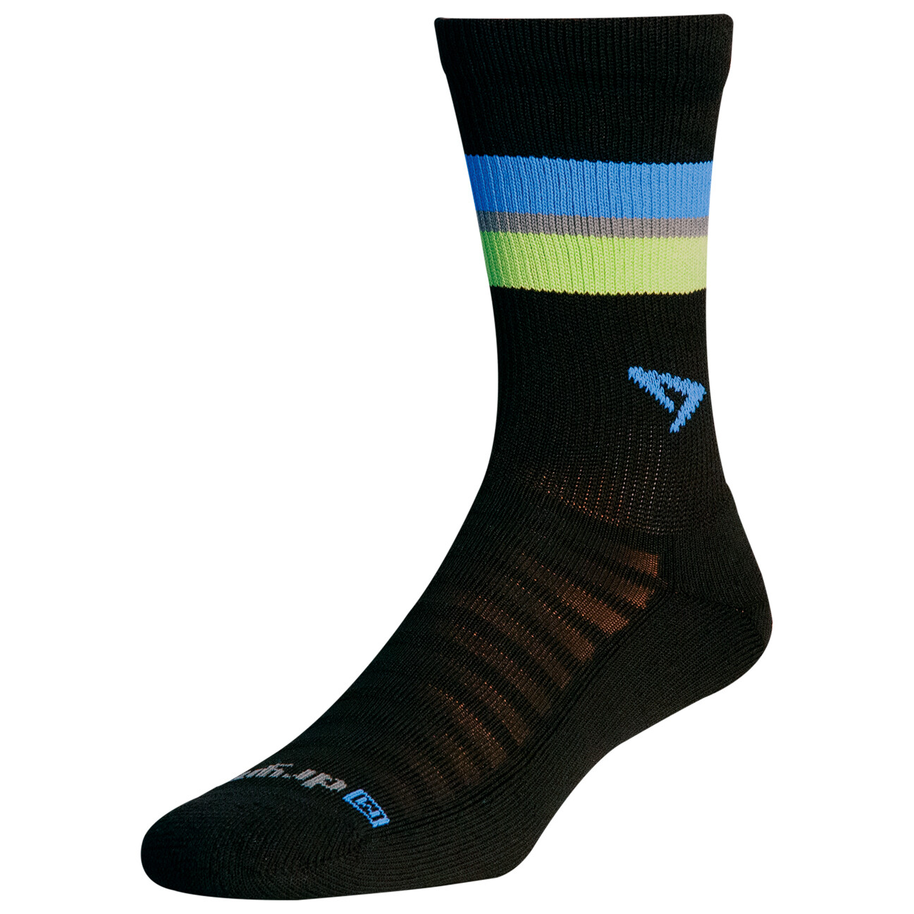 

Носки для бега Drymax Running Lite-Mesh Crew, цвет Black/Skyblue/Grey/Limes Stripes