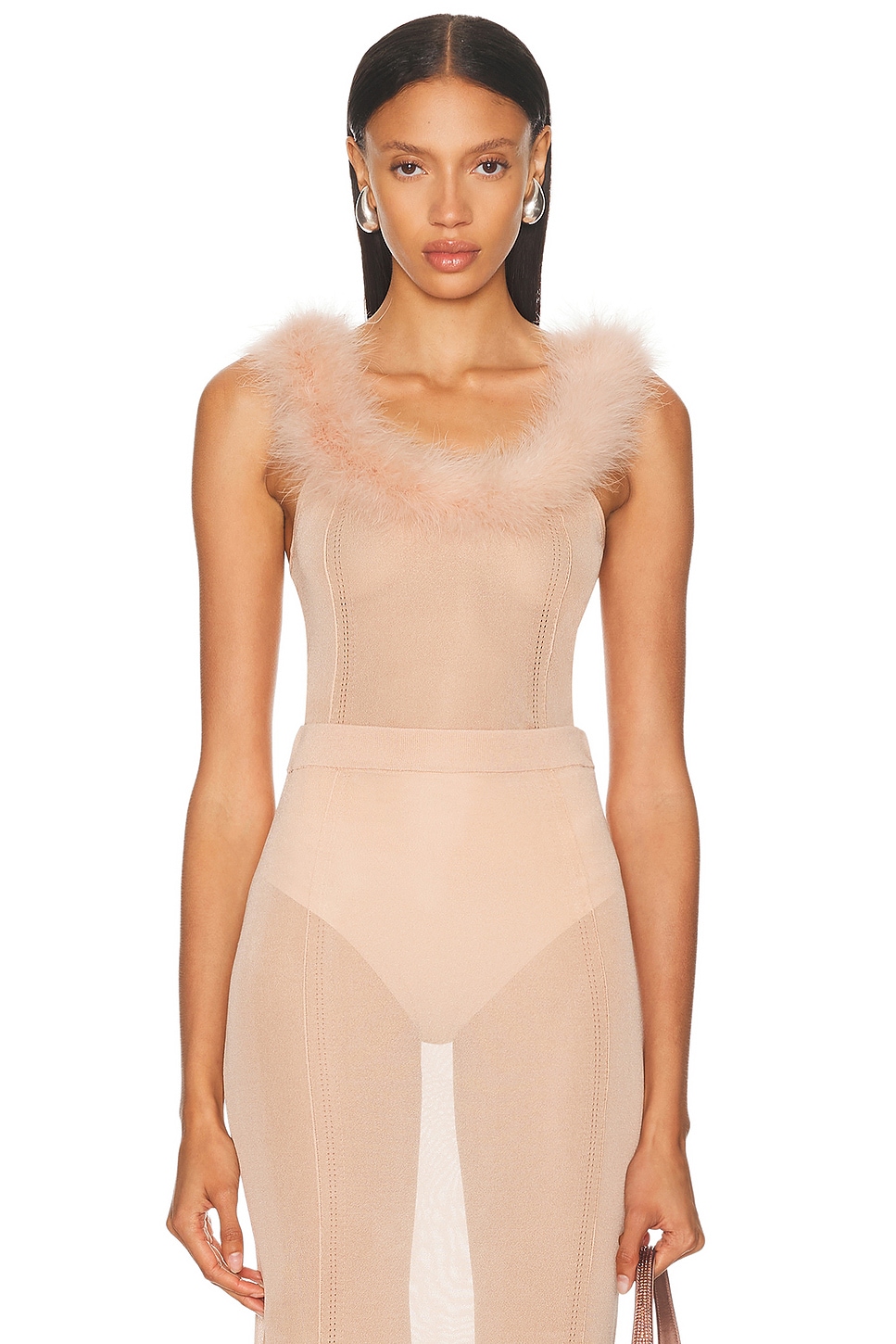 

Топ с меховым воротником Blumarine, Eyeshadow Pink