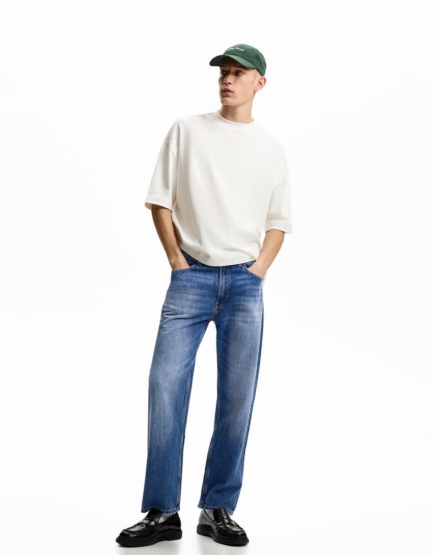 

Джинсы прямого кроя 90-х годов Bershka, синий