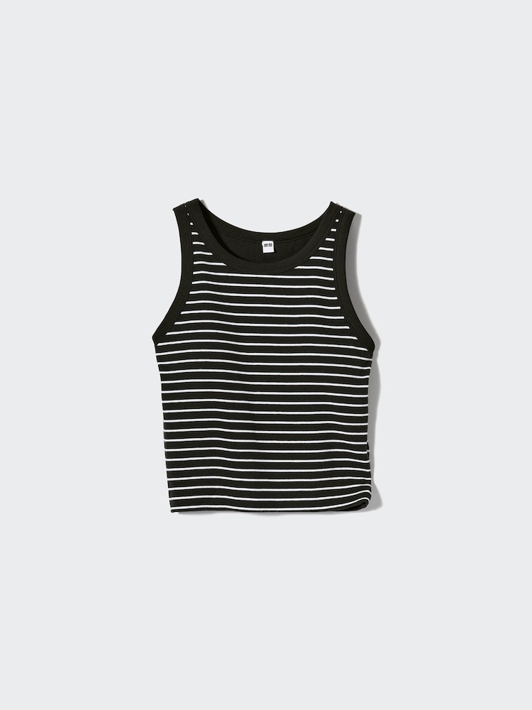 

Майка с чашечками в рубчик Uniqlo, цвет 09 черный